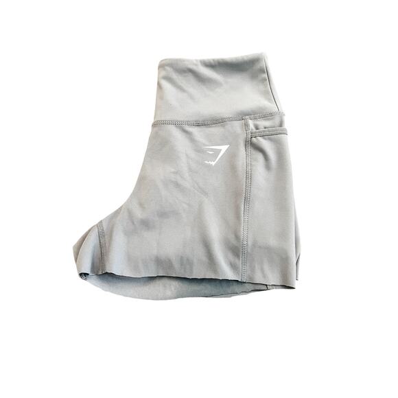 Gymshark High Waist Cargo‎ Biker Shorts Small Blue Steele Compression - Picture 1 of 6